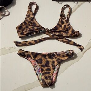 Reversible Leopard Print Bikini Set